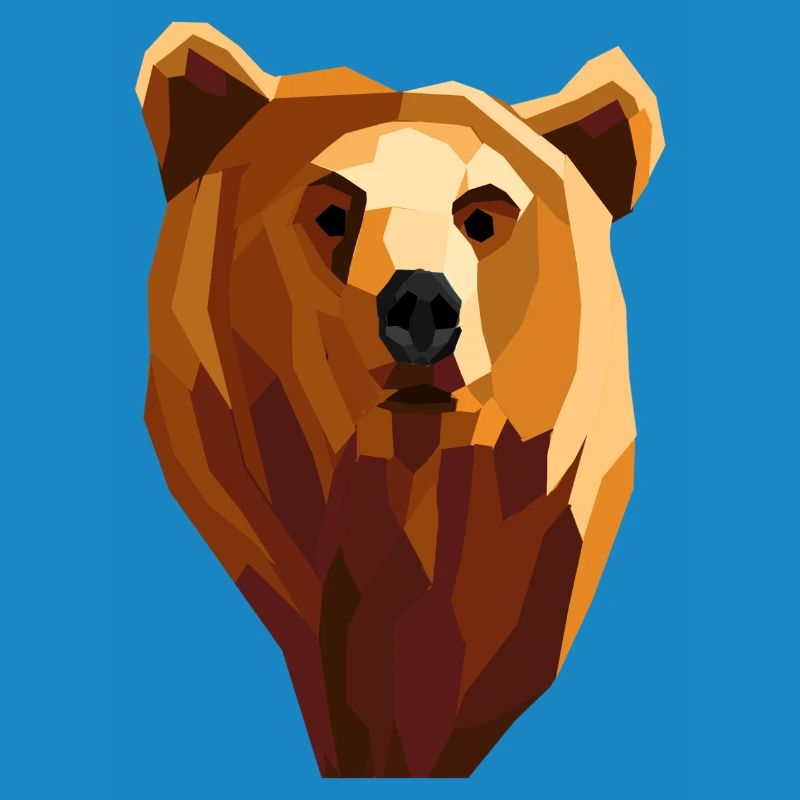 Low poly geometric bear