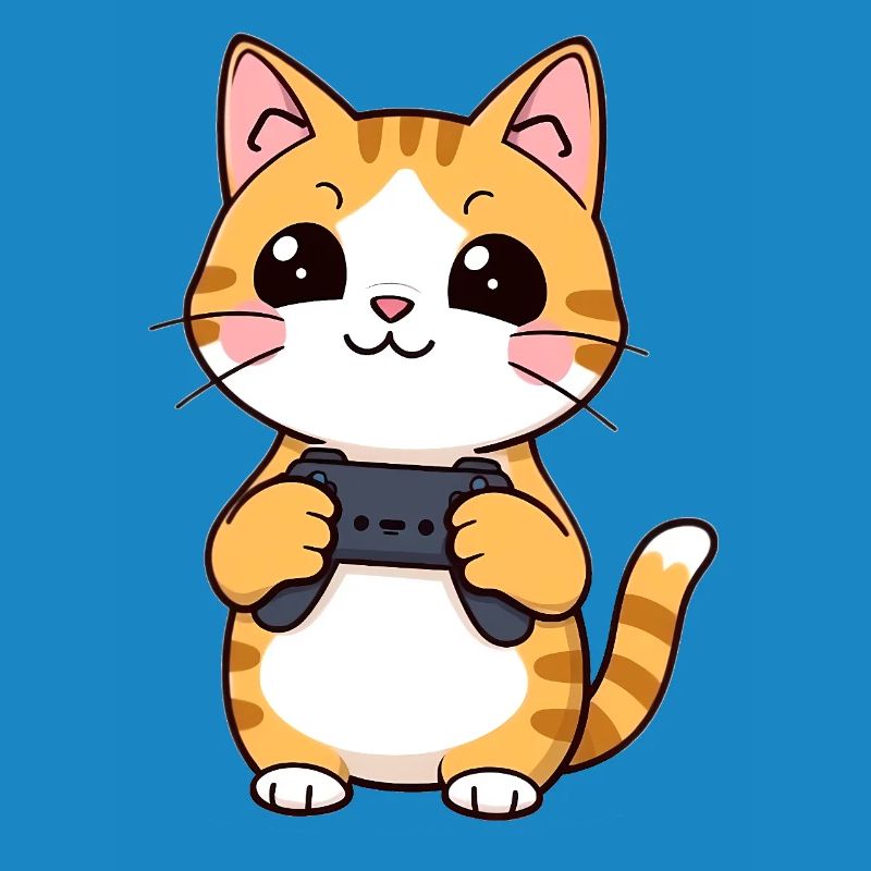 Gaming Cat with Controller