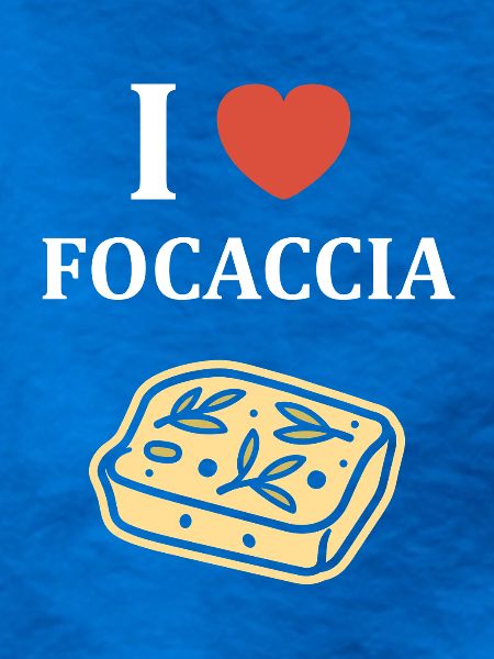 Ich liebe Focaccia Illustration Brot