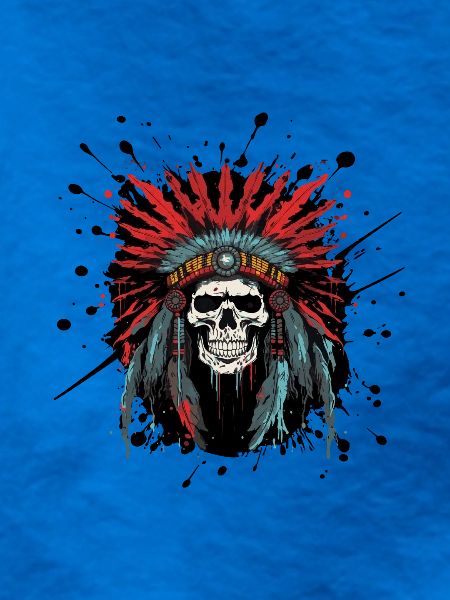 Schädel mit Federkrone – Tribal Design