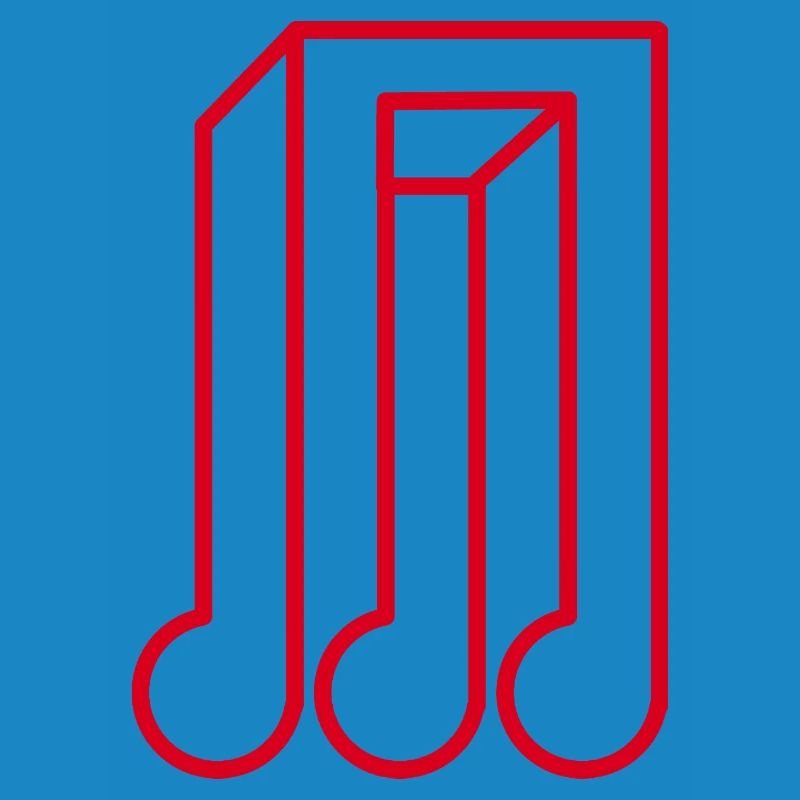 Red Geometric Music Note Optical Illusion 3D