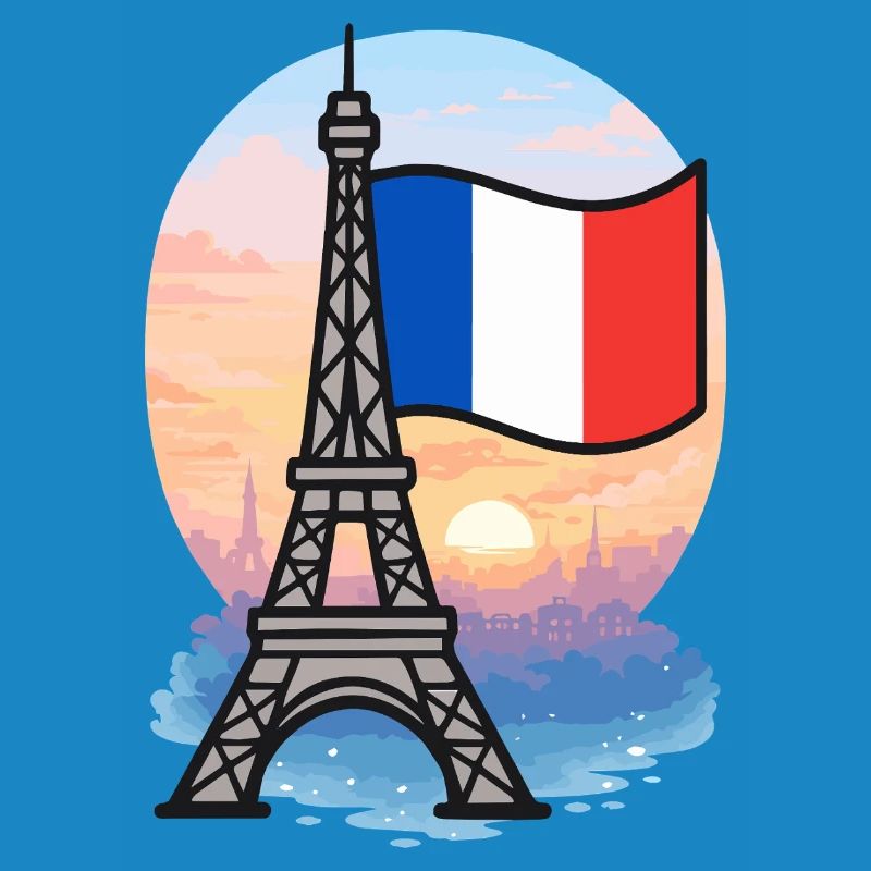 Tour Eiffel Paris Drapeau français