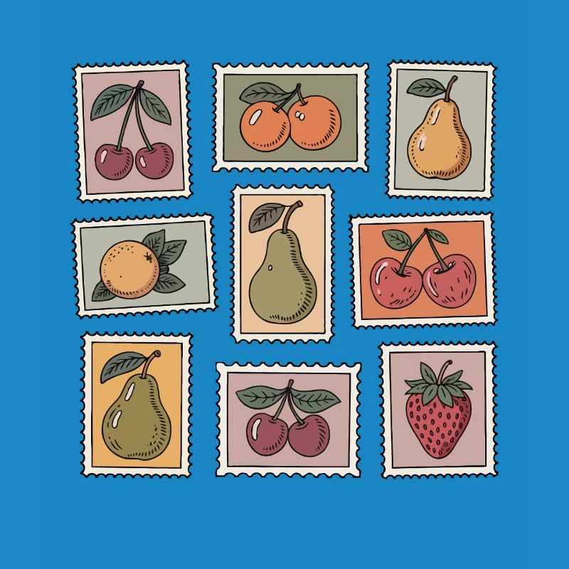 Pastel Fruit Stamp Pattern