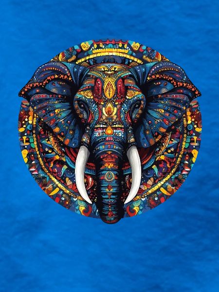 Farbenfrohe Elefanten-Mandala