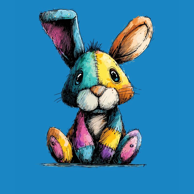 Patchwork Bunny Colorful