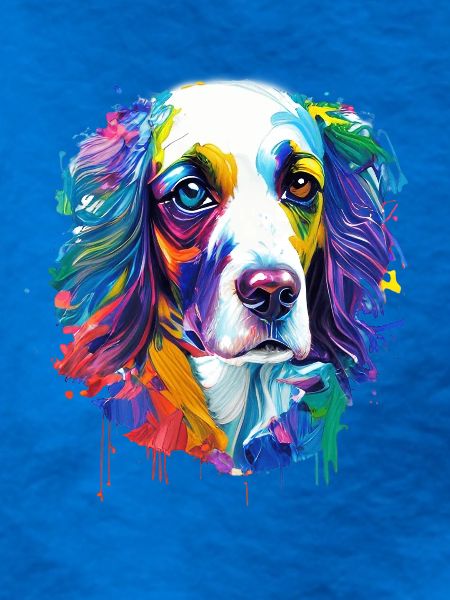 Englischer Springer Spaniel Bunte Spritzkunst
