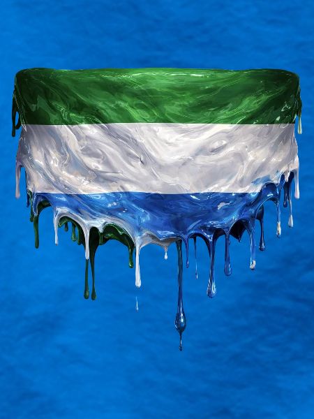 Sierra Leone Flagge Tropfenkunst
