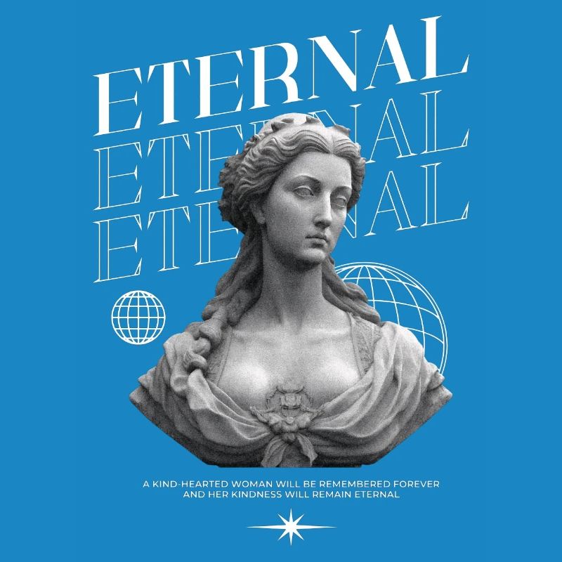 Bonté éternelle : Statue, collage globe