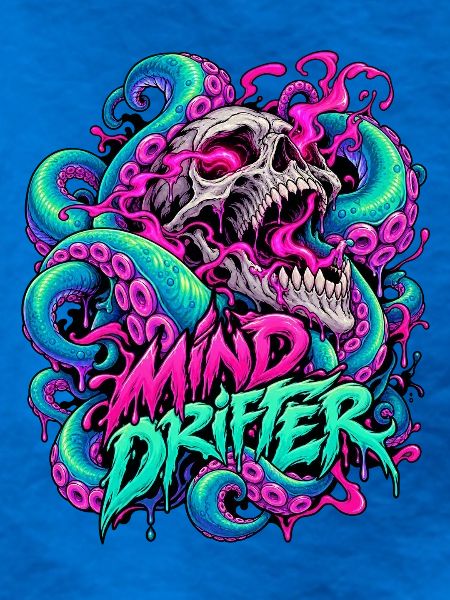 MindDrifter Skull Neon Tentakel