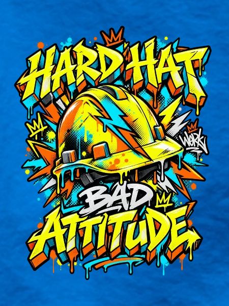 Graffiti Hard Hat Bad Attitude