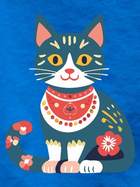 süße Folklore-Katze