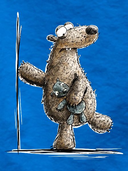 Drolliger Brauner Bär Mit Kuscheltier