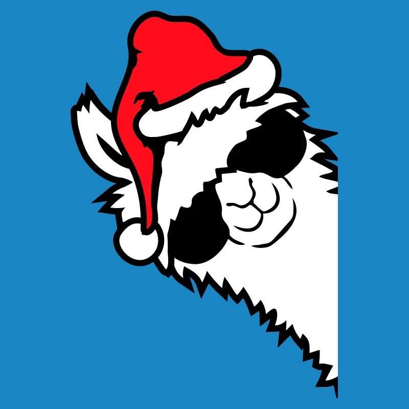 Llama Cool Sunglasses Santa Hat Side