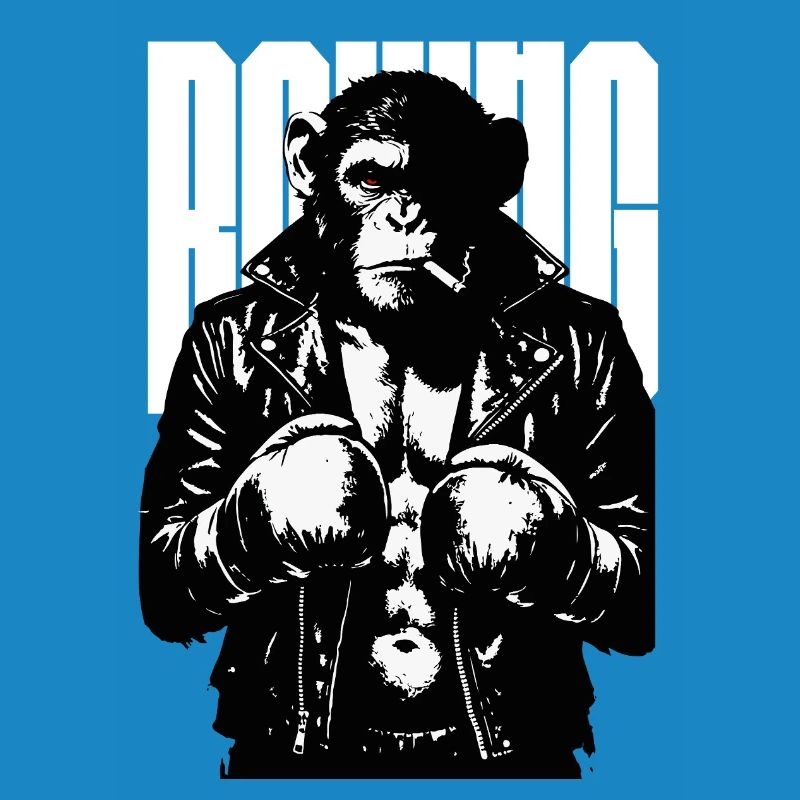 Monkey Boxer Rebel Monkey in Leather Boxing Jacket