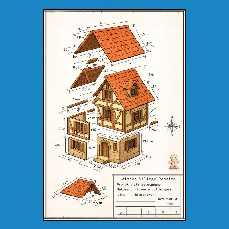 Maison colombages Alsacienne plan architecte 