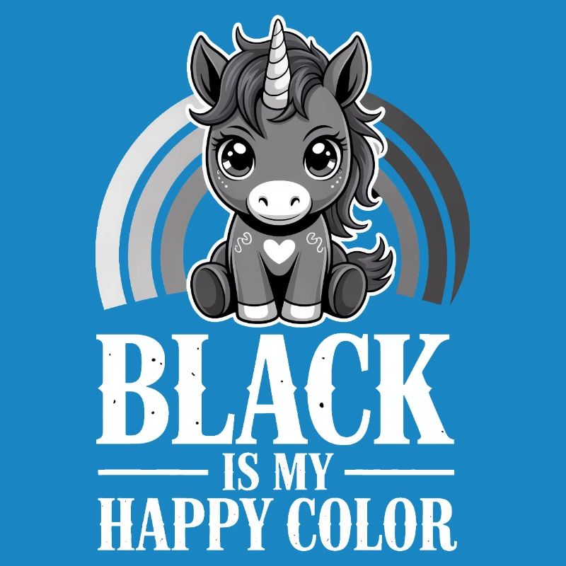 Licorne Glow : Le noir est ma couleur joyeuse