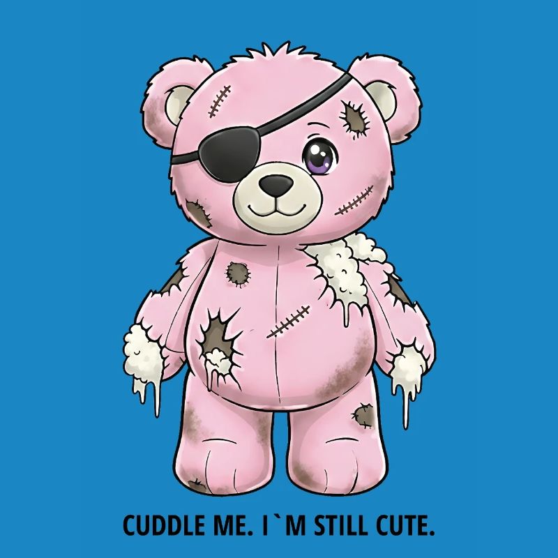 Patchwork Pinker Teddybär mit Augenklappe