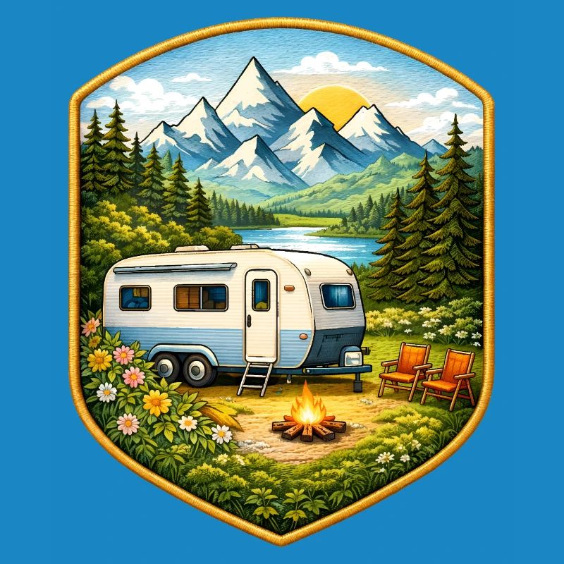 Camping Patch with Caravan
