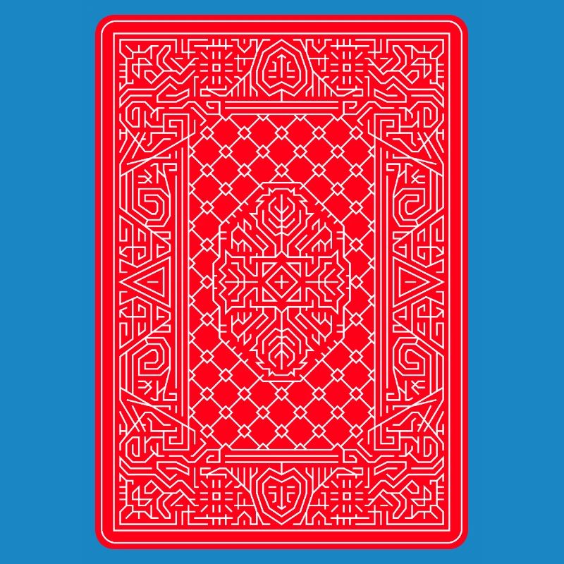 Geometric Playing Card Vector Art Red