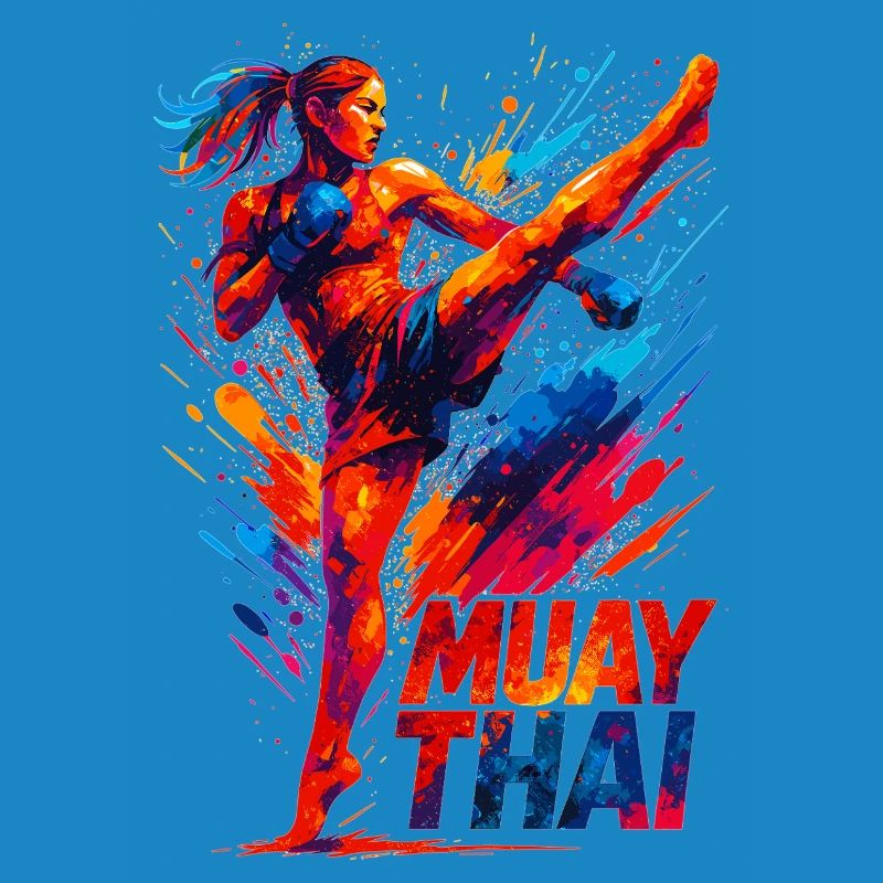 Muay Thai Kick: Abstract Boxer Graphic Gift