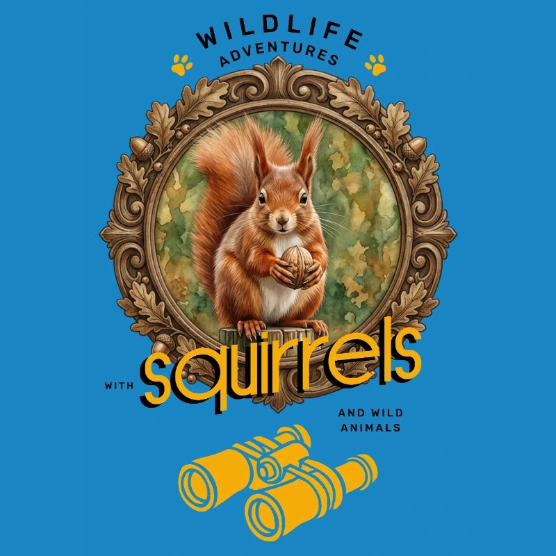 Squirrel Binoculars Adventure Wild Animals