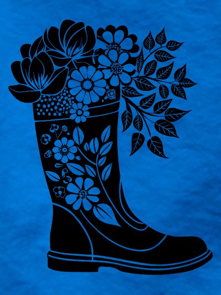 Regenstiefel mit Blumen
