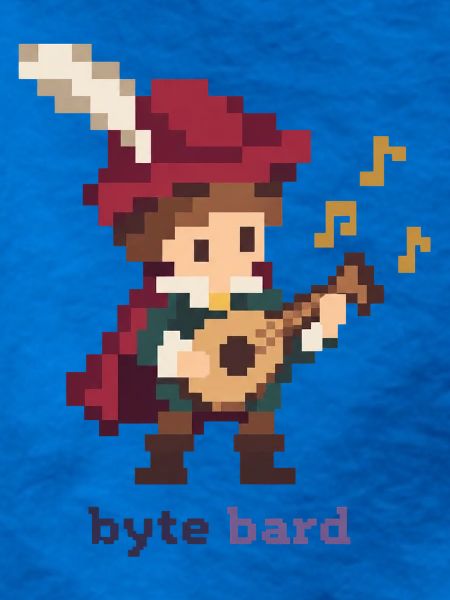 Pixel Barde mit Laute