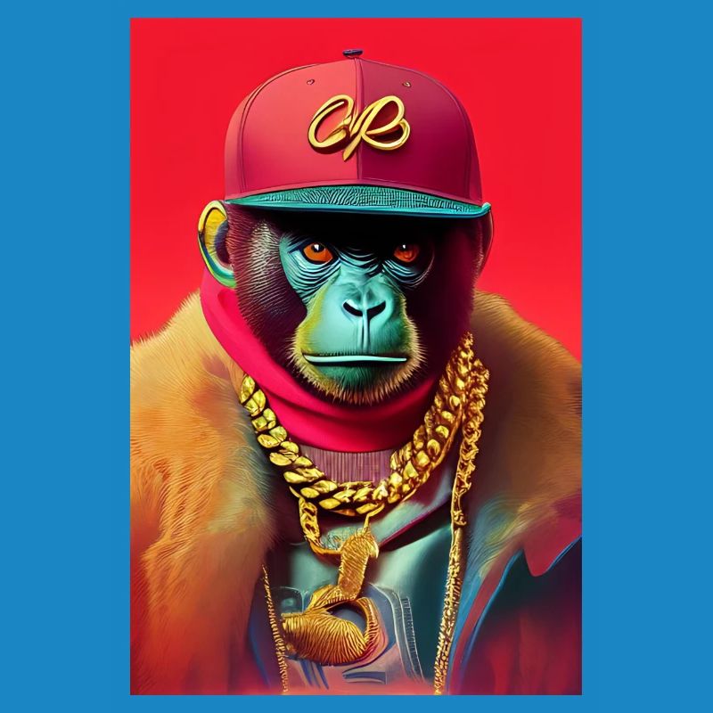 Cool monkey with gold chain
