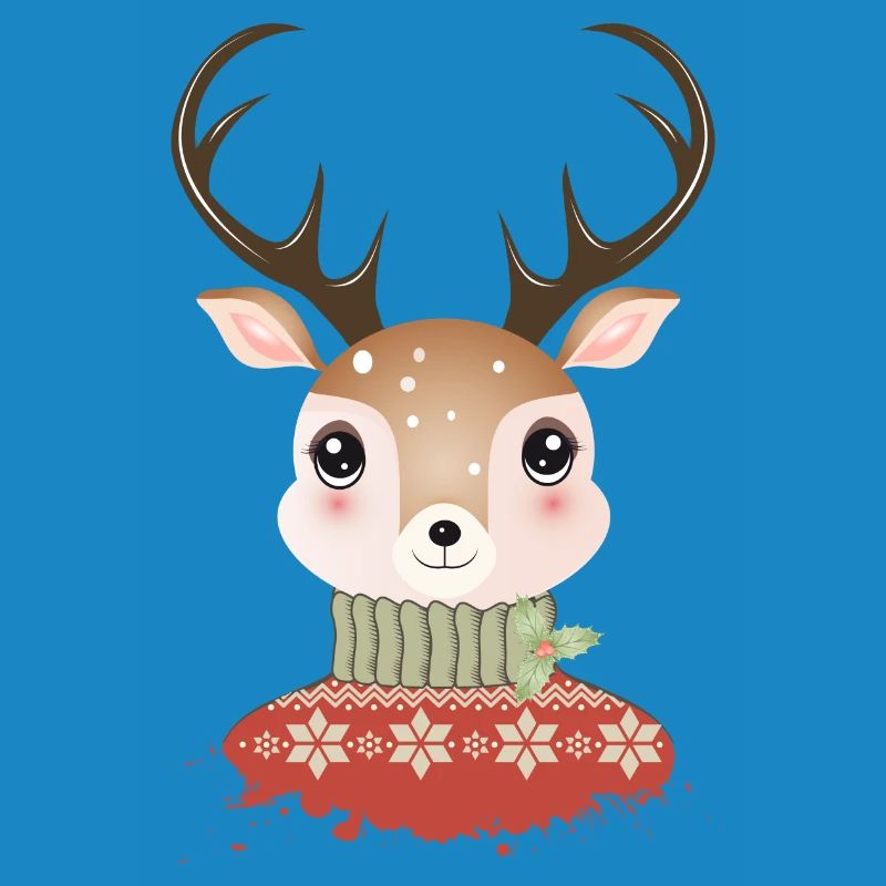 cerf chic mignon avec pull de Noël