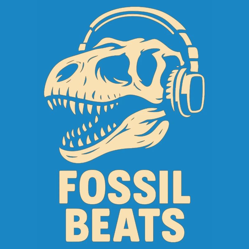 Fossil Beats Dinosaur mit Kopfhörer