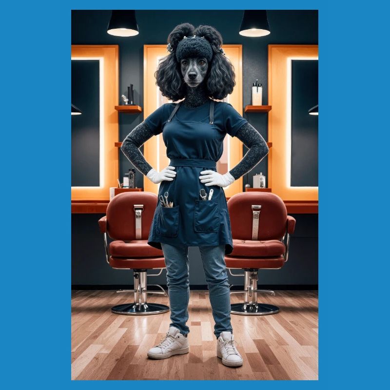Coiffeur caniche humanoïde