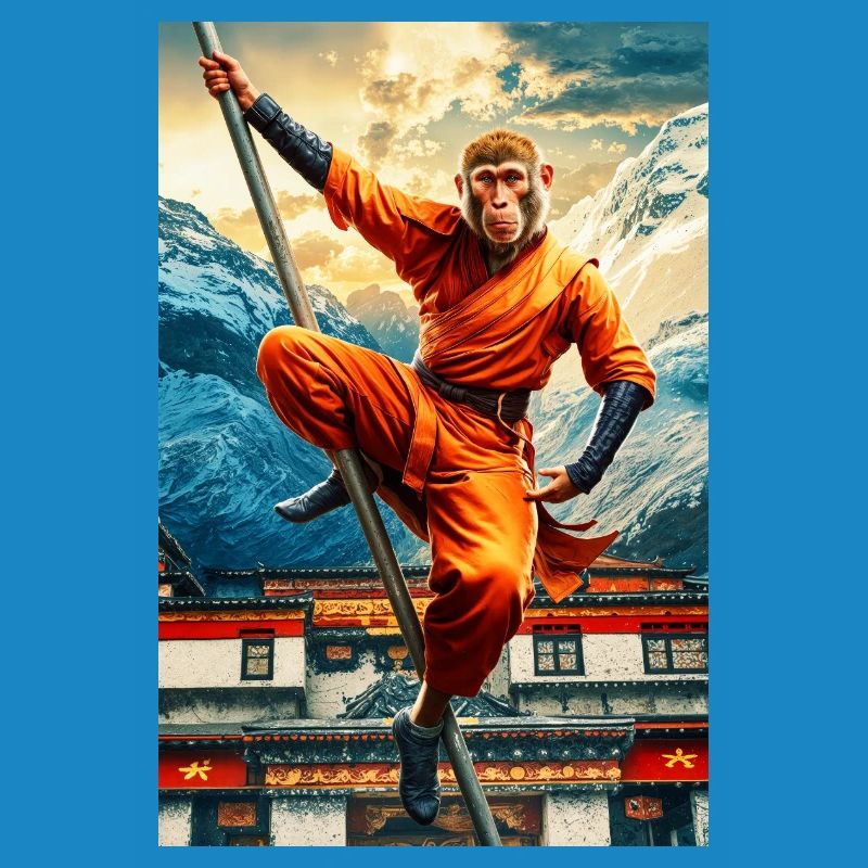 Humanoider Affe Shaolin Mönch