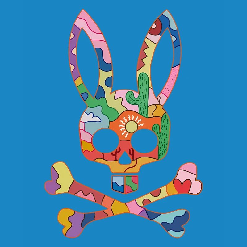 Rainbow Skull Bunny Patch