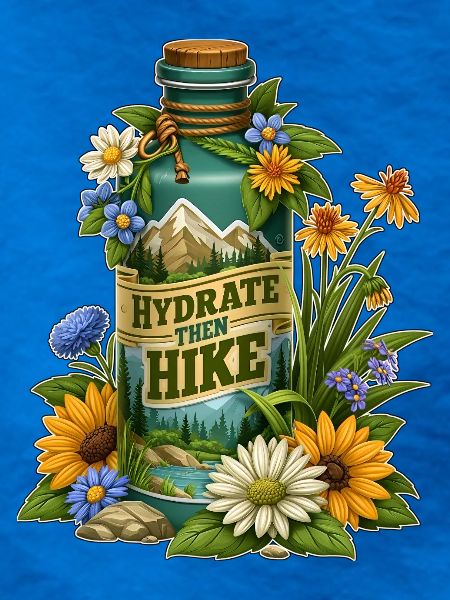 Hydrate Then Hike Blumenflaschen-Design