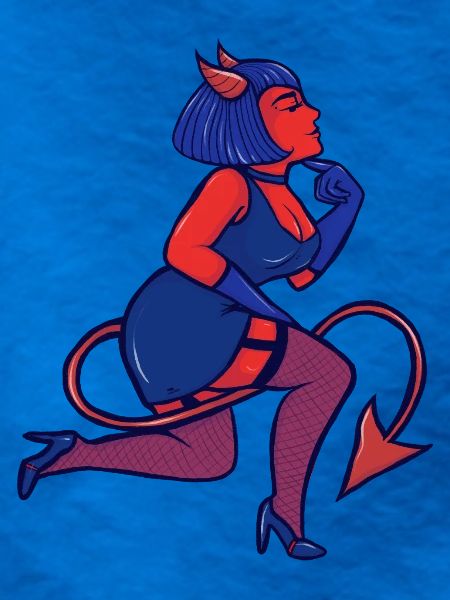 Crimson Devil Pinup