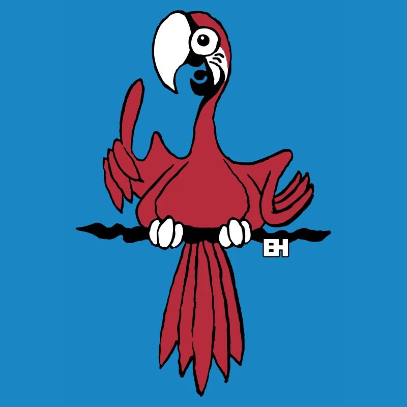 Vibrant Parrot Illustration for Apparel