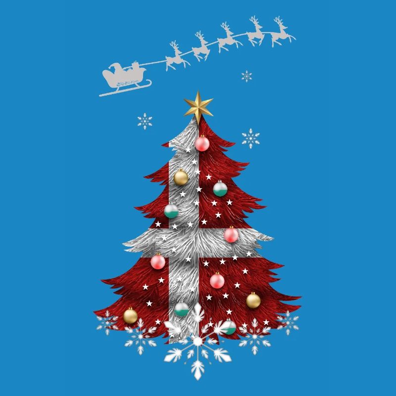 Weihnachtsbaum mit Dänemark Flagge