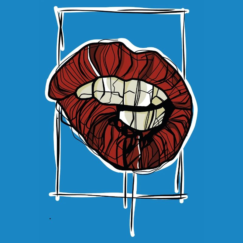 Red Lips Graphic Graphic Sketch