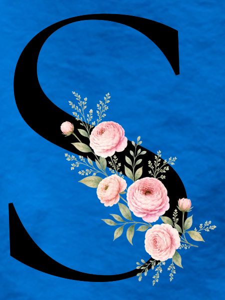 S Buchstabe Monogram Floral