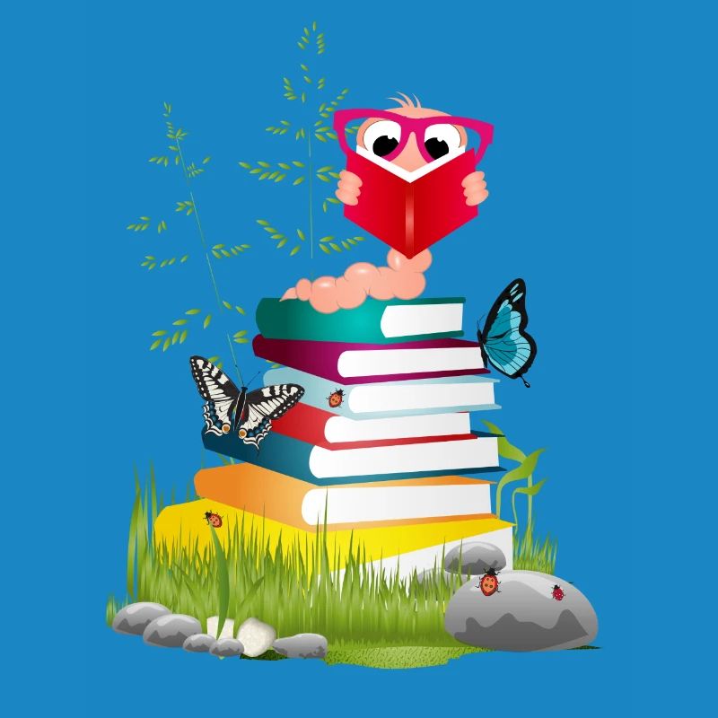 Knowledge-thirsty bookworm while reading a book