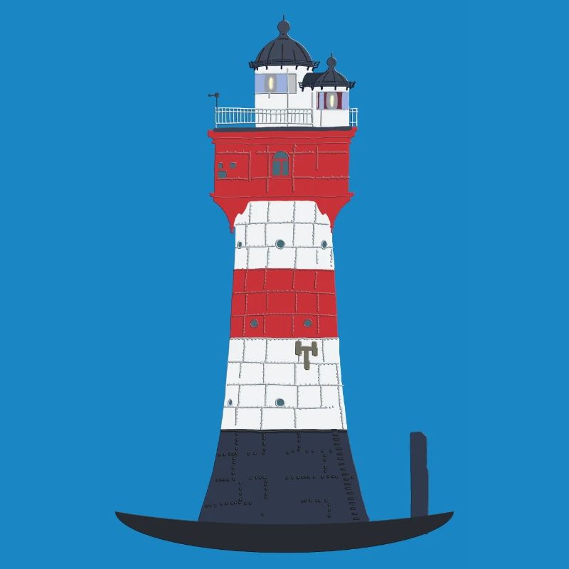 Lighthouse Red sand without text, North Sea, Offshore