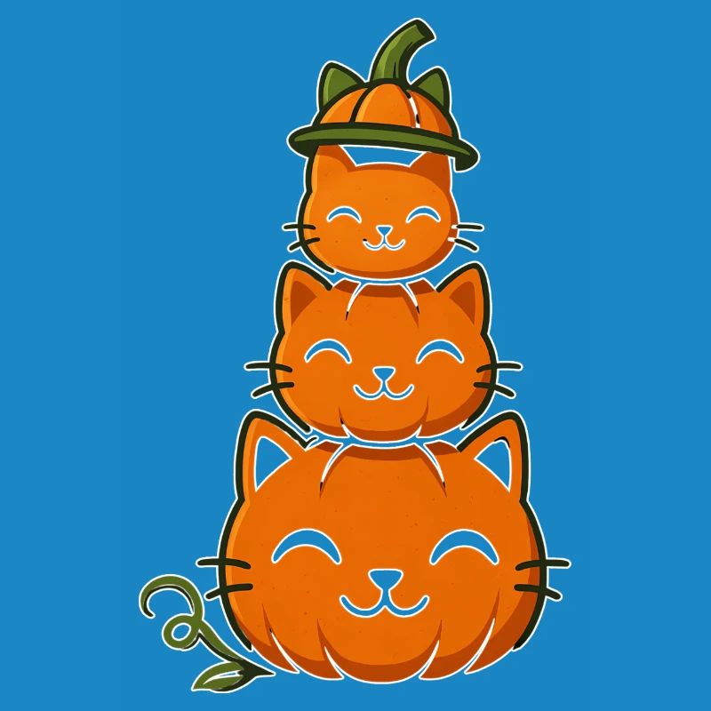 Happy Pumpkin Cat Stack