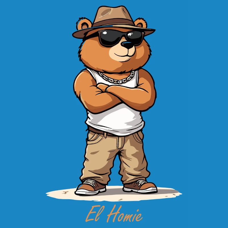 Beach style bear with hat