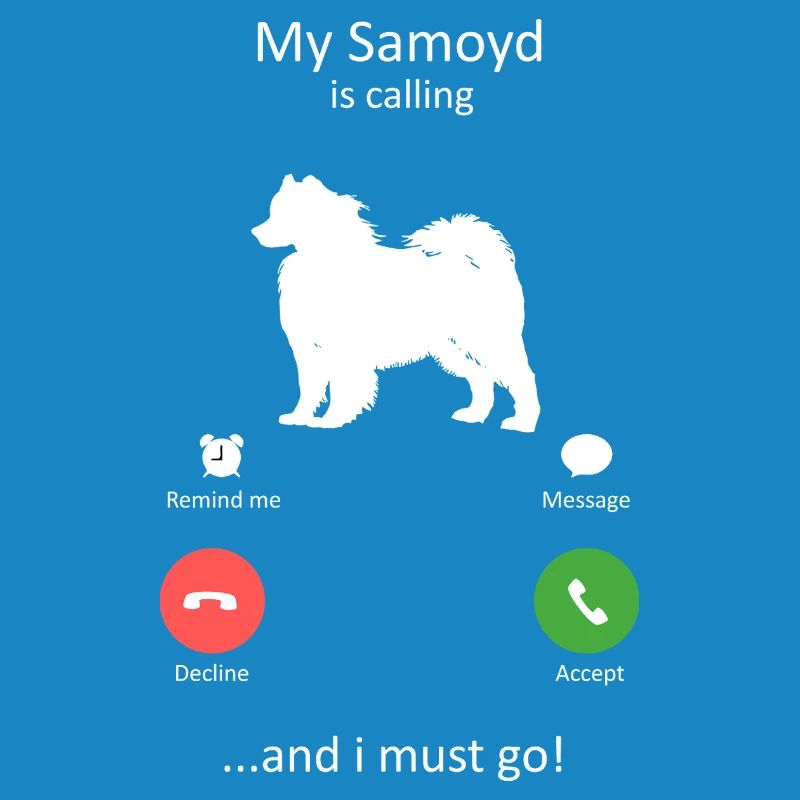 Interface téléphonique Samoyède appelant le chien drôle
