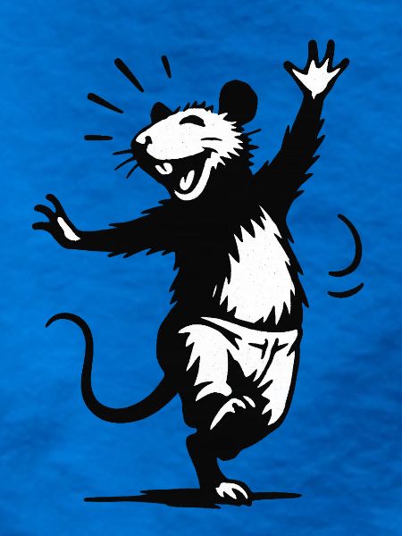 Lachender Skunk im Tanz