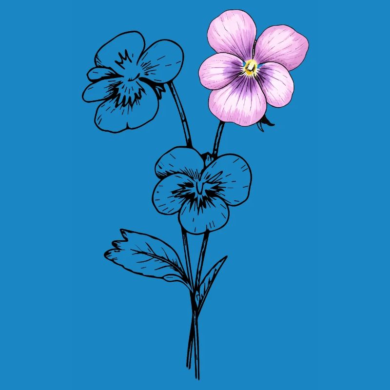 Illustration de fleurs de pensée