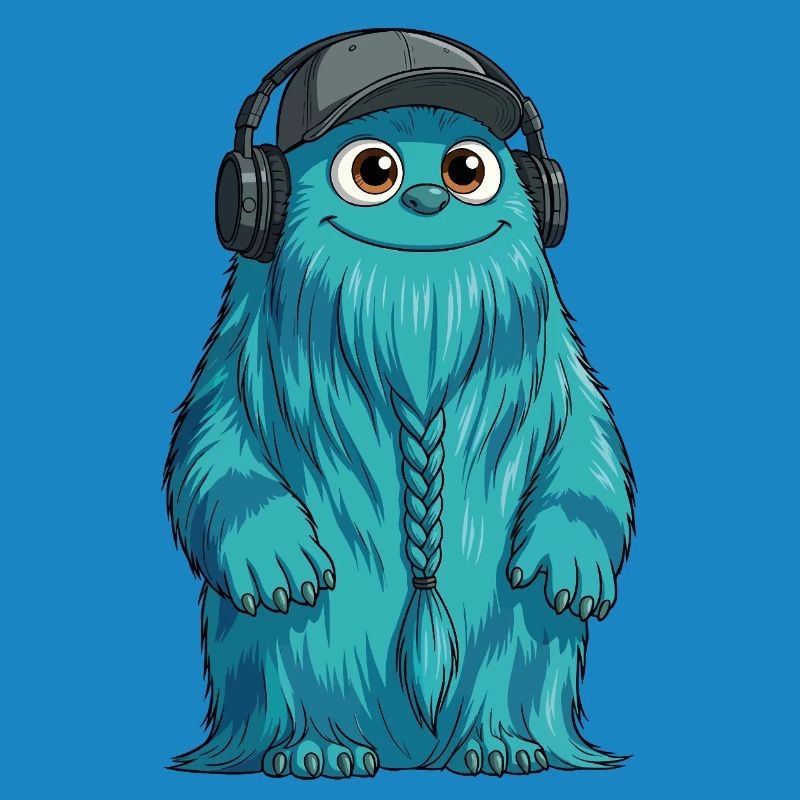 DJ Fluffo with Braid Front - Fluffonster Design