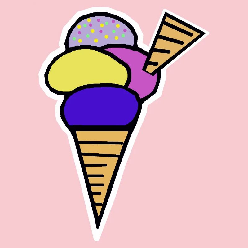 Eiswaffel Eiscreme Eis Kinder Retro