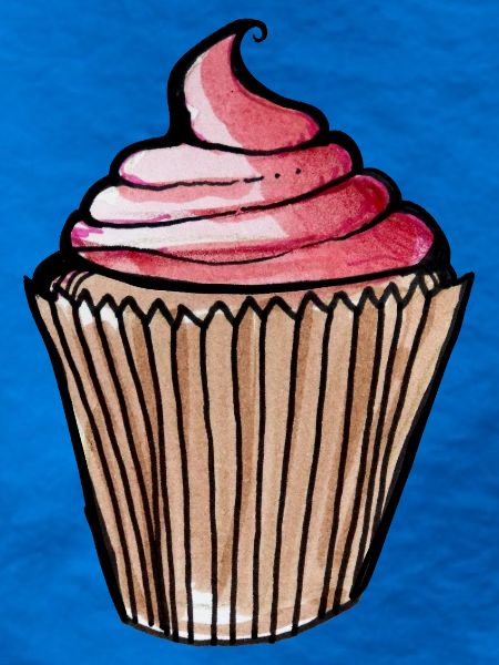 Aquarell Pink Cupcake