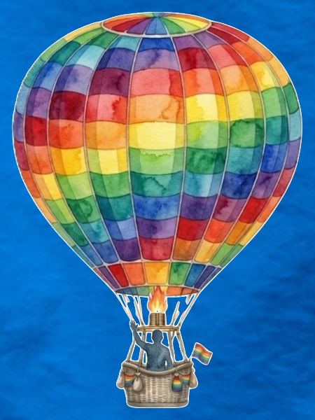 Regenbogen-Heißluftballon